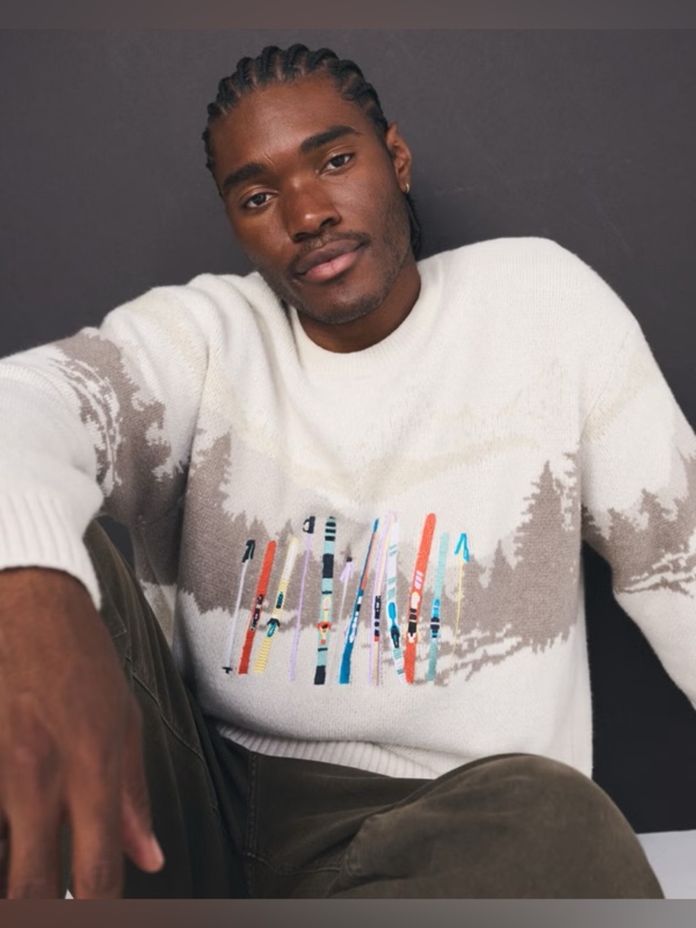 Abercrombie & Fitch Après Ski Lodge Winter Pullover Ivory Sweater XL